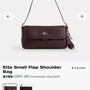Coach Etta Small Flap Shoulder Bag - Deep Brown